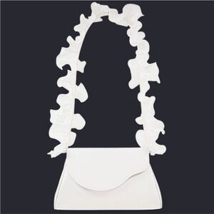 ruffle strap satin shoulder bag